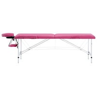 Massagetafel inklapbaar 2 zones aluminum roze 2