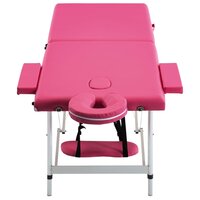 Massagetafel inklapbaar 2 zones aluminum roze 3