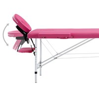 Massagetafel inklapbaar 2 zones aluminum roze 5
