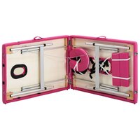 Massagetafel inklapbaar 2 zones aluminum roze 6