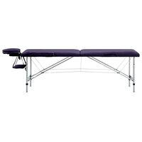 Massagetafel inklapbaar 2 zones aluminum paars 2