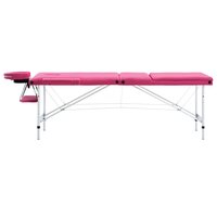 Massagetafel inklapbaar 3 zones aluminum roze 2
