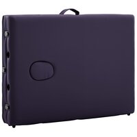 Massagetafel inklapbaar 3 zones aluminum paars 7