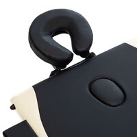 Massagetafel inklapbaar 3 zones hout zwart en beige 6