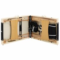 Massagetafel inklapbaar 3 zones hout zwart en beige 7