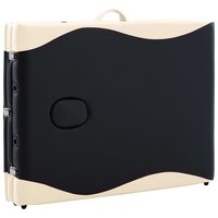 Massagetafel inklapbaar 3 zones hout zwart en beige 8