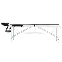 Massagetafel inklapbaar 2 zones aluminium zwart en wit 3