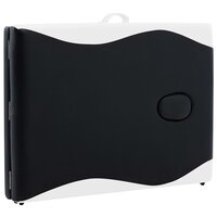 Massagetafel inklapbaar 2 zones aluminium zwart en wit 7