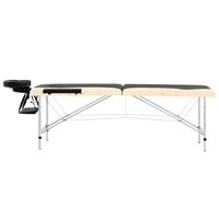 Massagetafel inklapbaar 2 zones aluminium zwart en beige 3