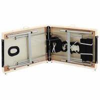 Massagetafel inklapbaar 2 zones aluminium zwart en beige 6