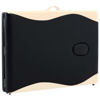 Massagetafel inklapbaar 2 zones aluminium zwart en beige 7