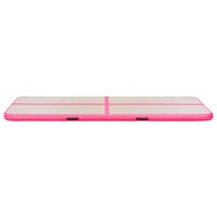 Gymnastiekmat met pomp opblaasbaar 300x100x10 cm PVC roze 5