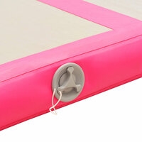 Gymnastiekmat met pomp opblaasbaar 400x100x10 cm PVC roze 9