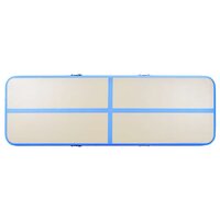 Gymnastiekmat met pomp opblaasbaar 400x100x10 cm PVC blauw 7