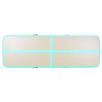 Gymnastiekmat met pomp opblaasbaar 400x100x10 cm PVC groen 7