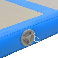 Gymnastiekmat met pomp opblaasbaar 500x100x10 cm PVC blauw 9