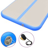 Gymnastiekmat met pomp opblaasbaar 700x100x10 cm PVC blauw 8