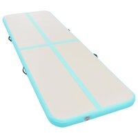 Gymnastiekmat met pomp opblaasbaar 800x100x10 cm PVC groen 2