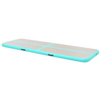 Gymnastiekmat met pomp opblaasbaar 800x100x10 cm PVC groen 4