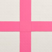 Gymnastiekmat met pomp opblaasbaar 60x100x10 cm PVC roze 9