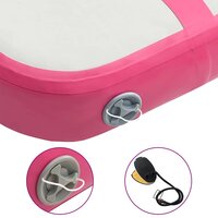 Gymnastiekmat met pomp opblaasbaar 60x100x20 cm PVC roze 6