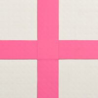 Gymnastiekmat met pomp opblaasbaar 60x100x20 cm PVC roze 9