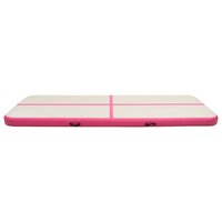 Gymnastiekmat met pomp opblaasbaar 300x100x15 cm PVC roze 3