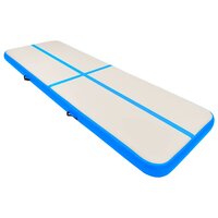 Gymnastiekmat met pomp opblaasbaar 300x100x15 cm PVC blauw 2