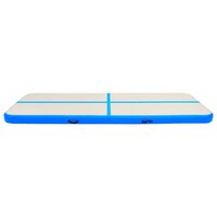 Gymnastiekmat met pomp opblaasbaar 300x100x15 cm PVC blauw 3