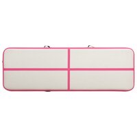 Gymnastiekmat met pomp opblaasbaar 400x100x15 cm PVC roze 4