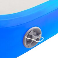 Gymnastiekmat met pomp opblaasbaar 400x100x15 cm PVC blauw 7