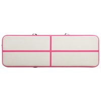 Gymnastiekmat met pomp opblaasbaar 500x100x15 cm PVC roze 4