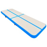 Gymnastiekmat met pomp opblaasbaar 500x100x15 cm PVC blauw 2