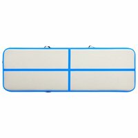 Gymnastiekmat met pomp opblaasbaar 500x100x15 cm PVC blauw 4