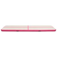 Gymnastiekmat met pomp opblaasbaar 600x100x15 cm PVC roze 3
