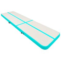 Gymnastiekmat met pomp opblaasbaar 600x100x15 cm PVC groen 2