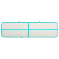 Gymnastiekmat met pomp opblaasbaar 800x100x15 cm PVC groen 4