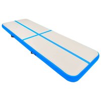 Gymnastiekmat met pomp opblaasbaar 300x100x20 cm PVC blauw 2