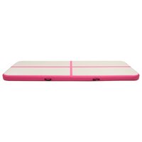 Gymnastiekmat met pomp opblaasbaar 400x100x20 cm PVC roze 3