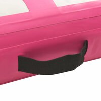 Gymnastiekmat met pomp opblaasbaar 400x100x20 cm PVC roze 5