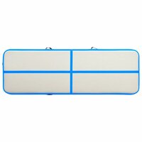 Gymnastiekmat met pomp opblaasbaar 400x100x20 cm PVC blauw 4