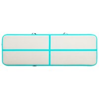 Gymnastiekmat met pomp opblaasbaar 400x100x20 cm PVC groen 4