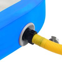 Gymnastiekmat met pomp opblaasbaar 500x100x20 cm PVC blauw 9