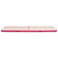 Gymnastiekmat met pomp opblaasbaar 600x100x20 cm PVC roze 3