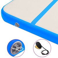 Gymnastiekmat met pomp opblaasbaar 600x100x20 cm PVC blauw 6