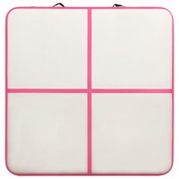 Gymnastiekmat met pomp opblaasbaar 200x200x10 cm PVC roze 4