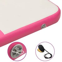 Gymnastiekmat met pomp opblaasbaar 200x200x10 cm PVC roze 6