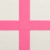 Gymnastiekmat met pomp opblaasbaar 200x200x10 cm PVC roze 9