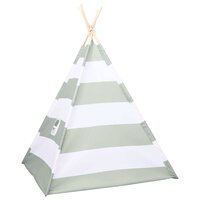Kindertent Grijs en Wit 120 x 120 x 150 cm Massief grenenhout 3