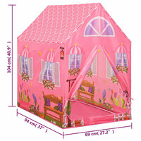 Kinderspeeltent 69x94x104 cm roze 8